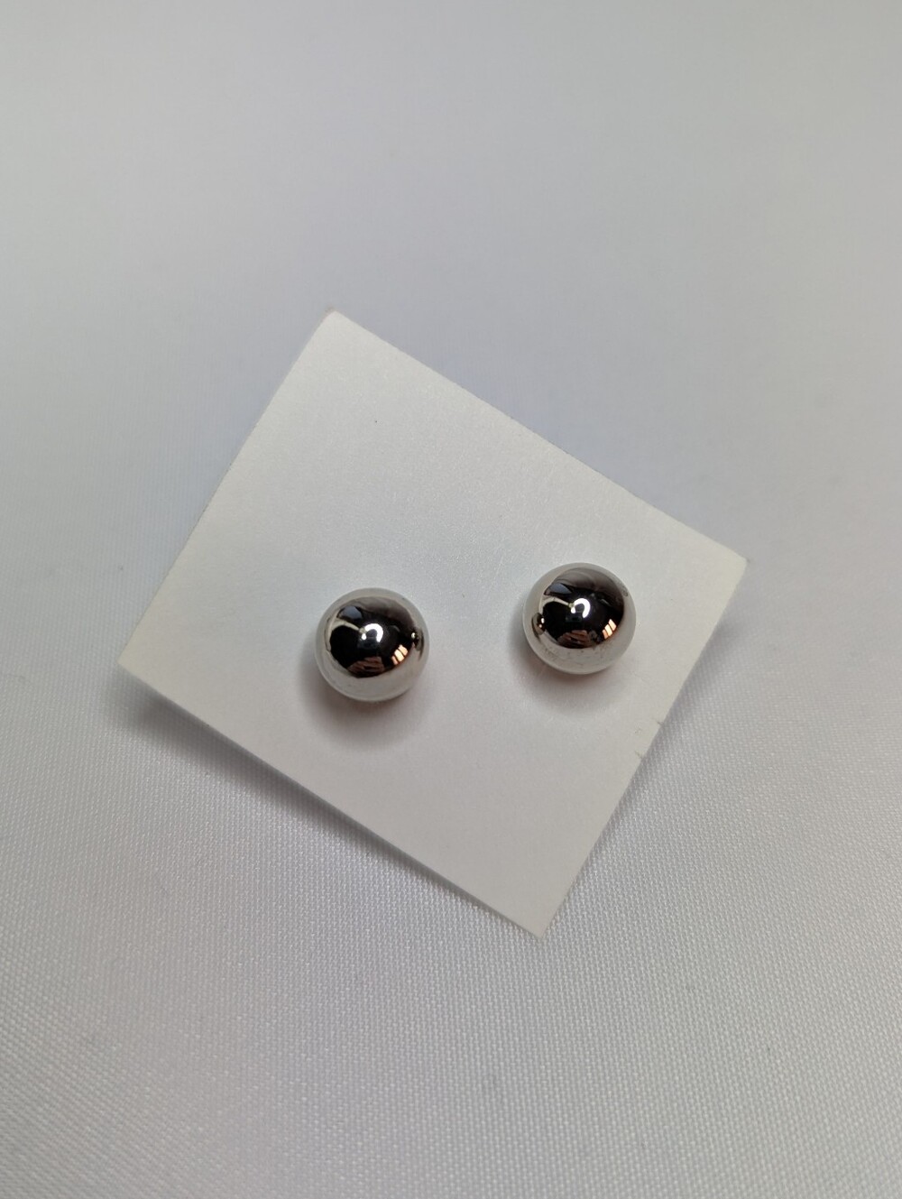 Simple Silver Ball Stud Earrings